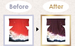 着物の染め直し　Before After