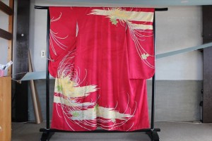 御母さんの振袖染め直し、仕立て直し