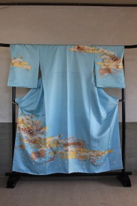 完全お誂え・オーダー訪問着「古楽器四季草花