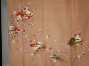 完全お誂え・オーダー訪問着「梅に扇散らし」裾模様